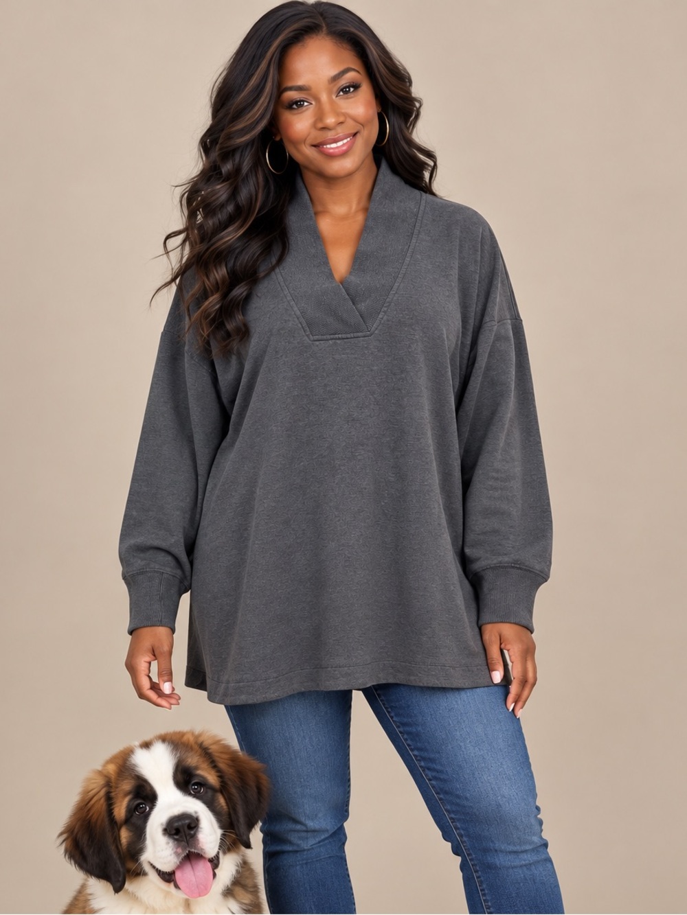 Athleta Clarity V-Neck Pullover size 1X